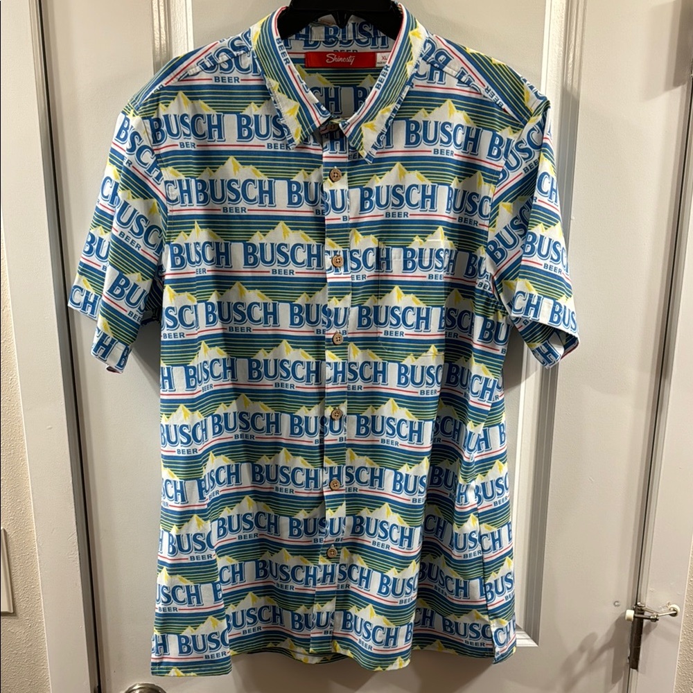 Shinesty Busch Beer Casual Button Down Shirt